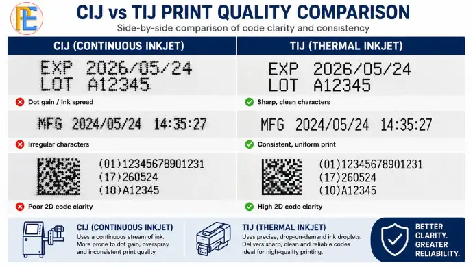 Continuous Inkjet vs Thermal Inkjet Batch Coding Machines: Which One Is Right for Your Packaging Line? DifferentpackagingmaterialscodedusingCIJandTIJtechnology Packerials