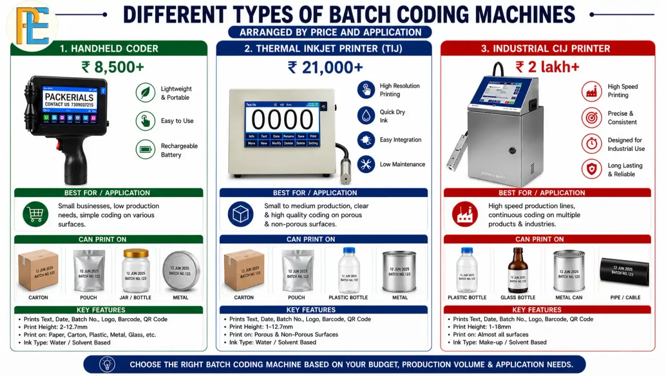 Batch Coding Machine Price: Complete Buying Guide for Businesses different type of coding machine Packerials