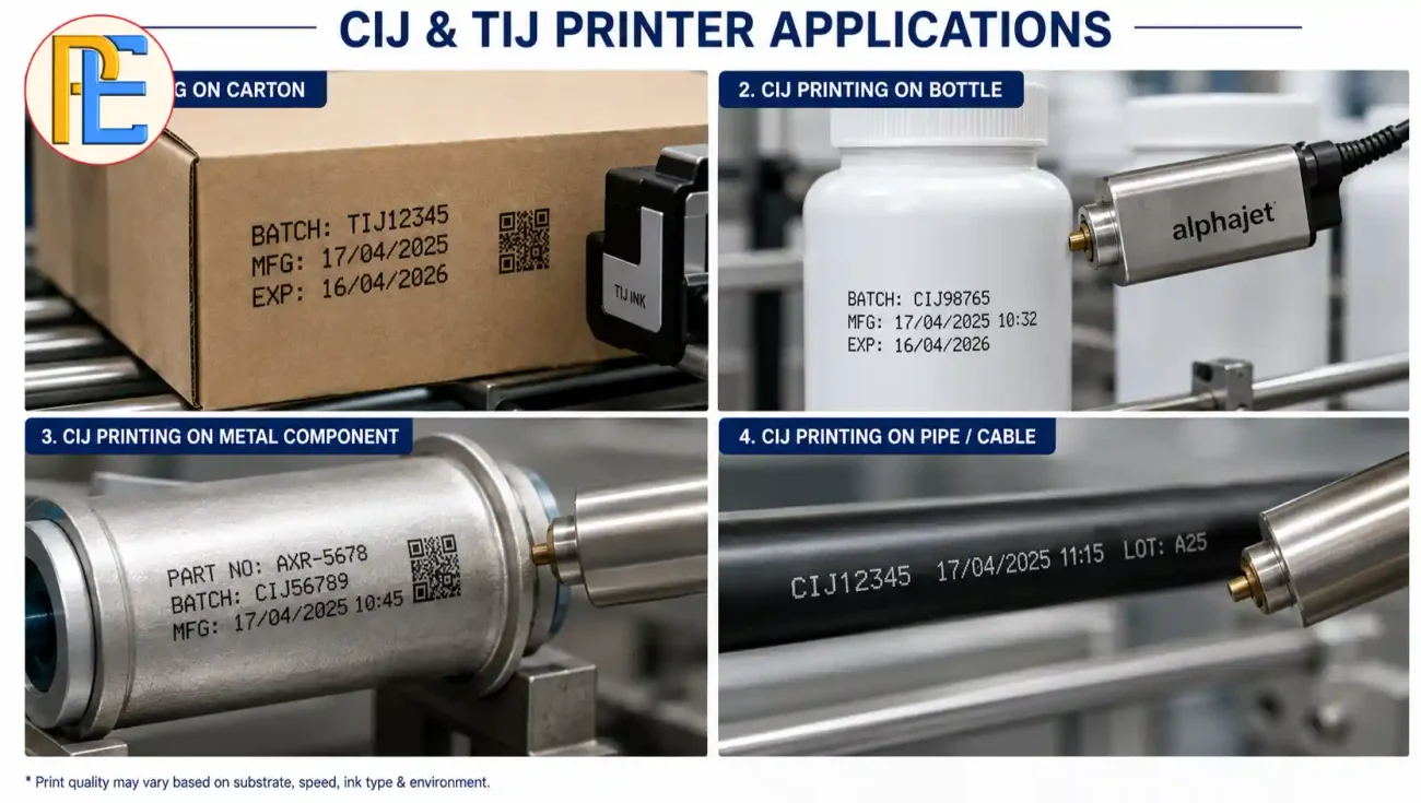 Online batch coding applications for cartons bottles metal components pipes and cables