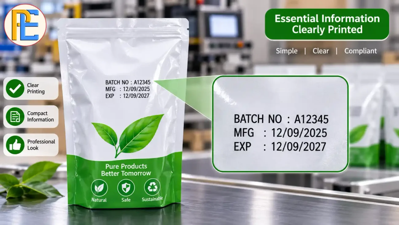 How to Reduce Ink Consumption in Your Thermal Inkjet Printer? Packaging pouch showing a compact batch number, manufacturing date, and expiry date