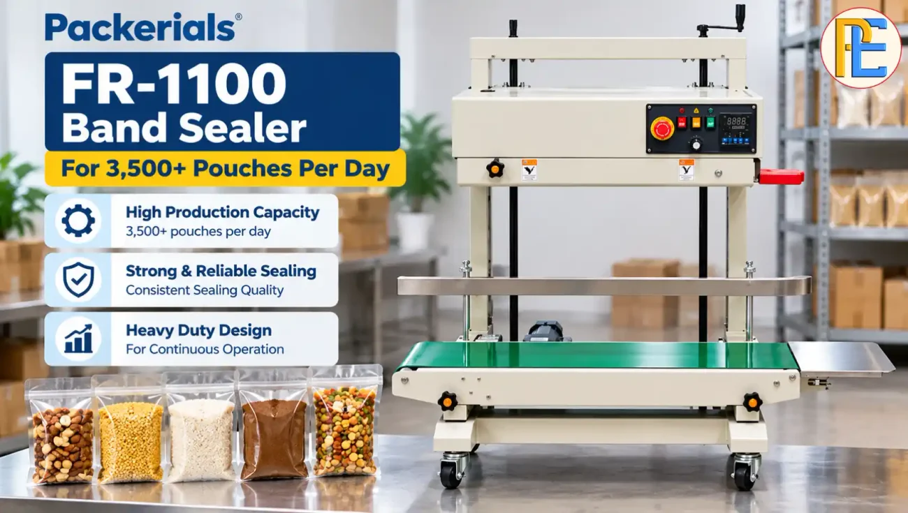 Best Pouch Sealing Machine for Atta Packaging: From Small Flour Mills to Large Factories FR-1100 Band Sealer for 3,500+ Pouches per Day