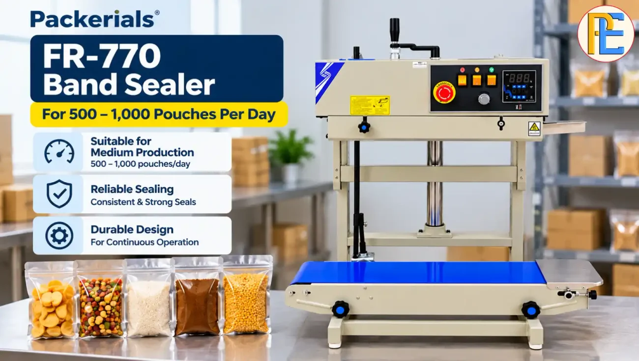 Best Pouch Sealing Machine for Atta Packaging: From Small Flour Mills to Large Factories FR-770 Band Sealer for 500–1,000 Pouches per Day