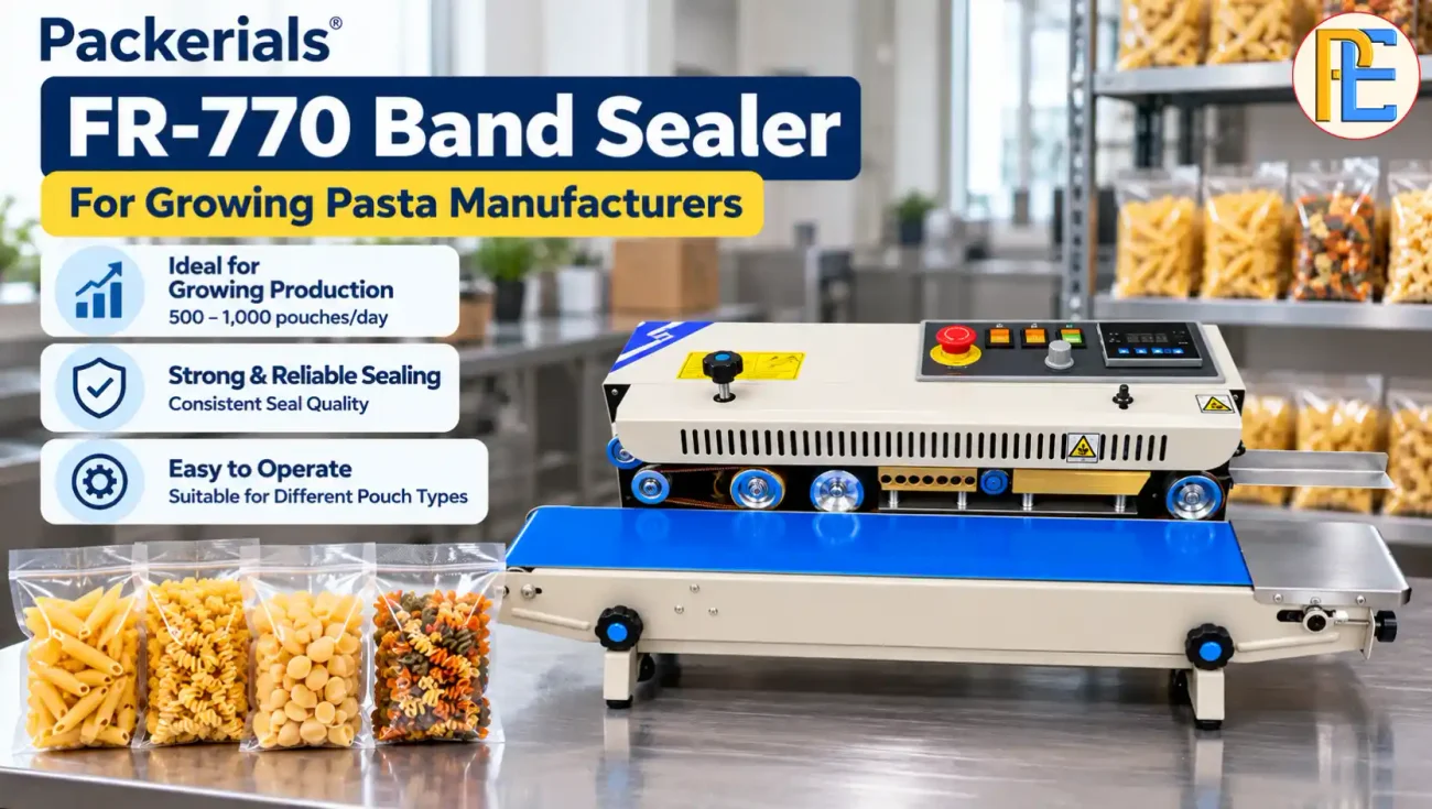 Best Band Sealing Machine for Pasta and Macaroni Packaging FR-770 Band Sealer for Growing Pasta Manufacturers