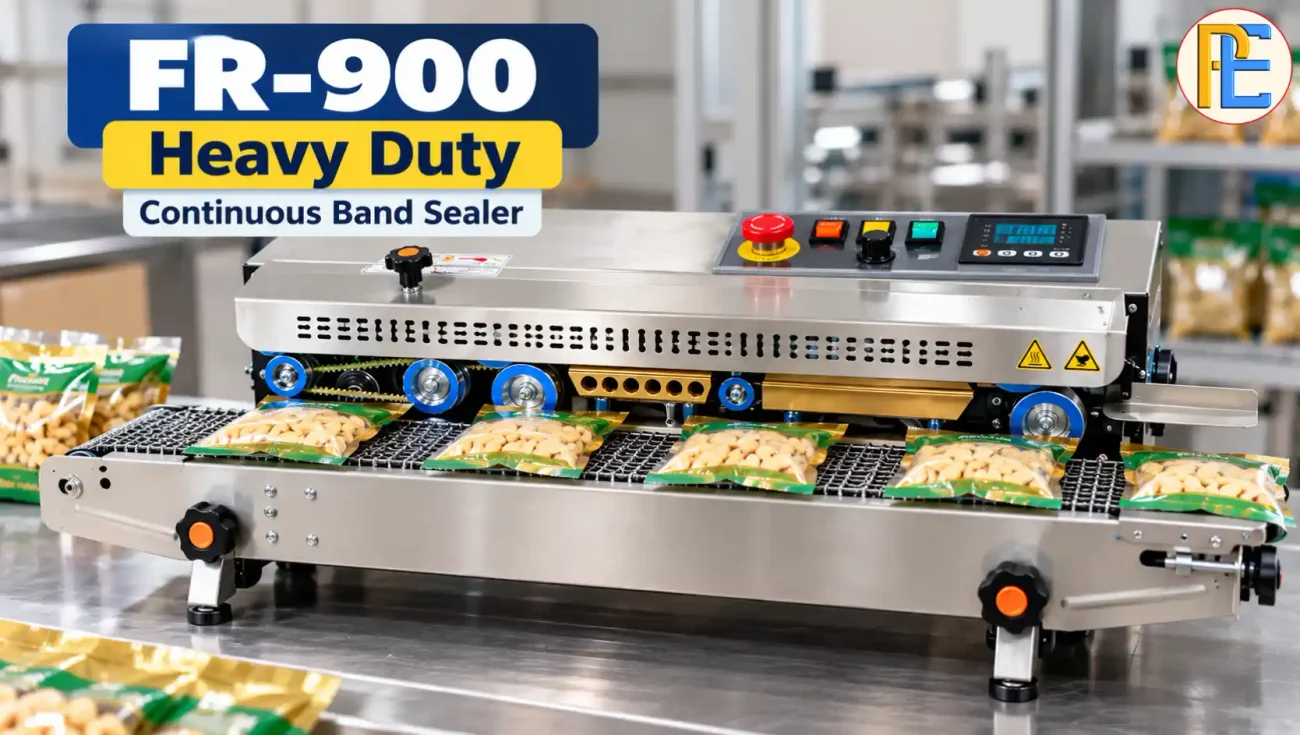 FR-900 vs FR-770 Band Sealer: Which One Should You Buy? FR-900 Heavy Duty continuous band sealer with Metal Chain Conveyor