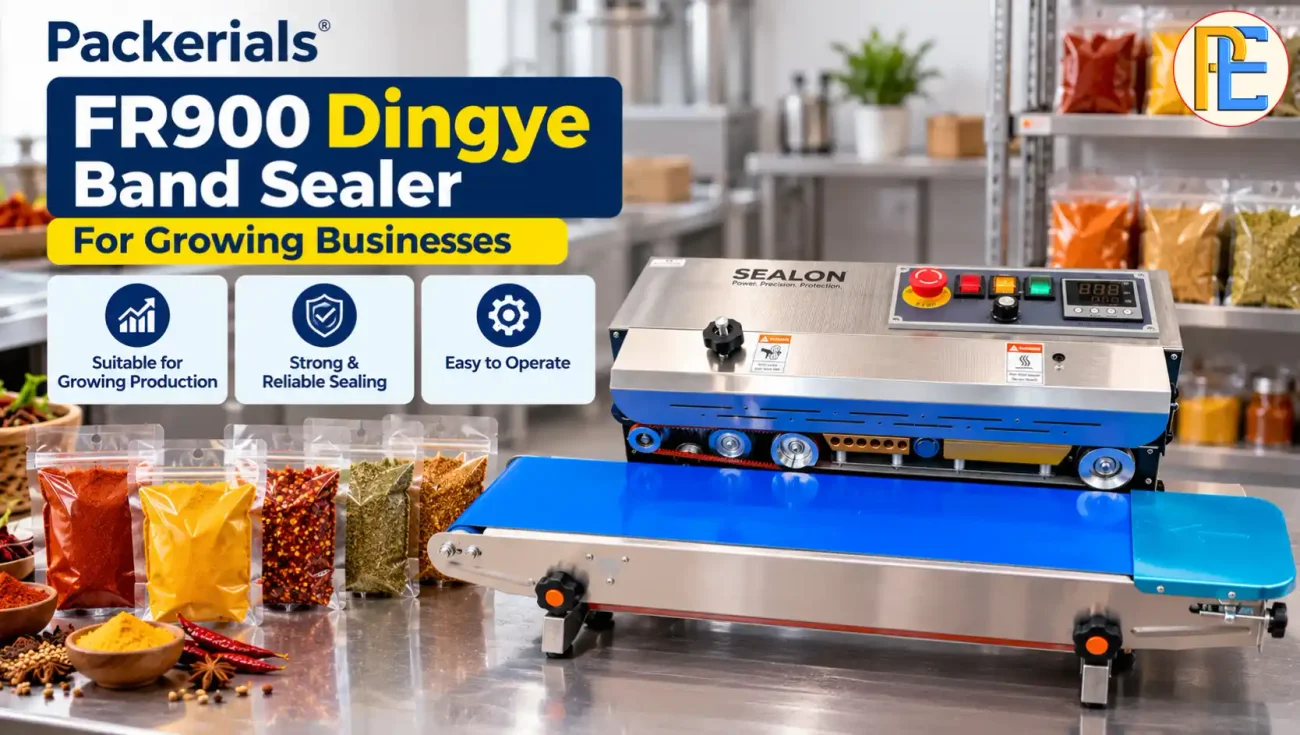 Top 3 Band Sealing Machines for Masala Packaging 2. FR900 Dingye Band Sealer for Growing Businesses