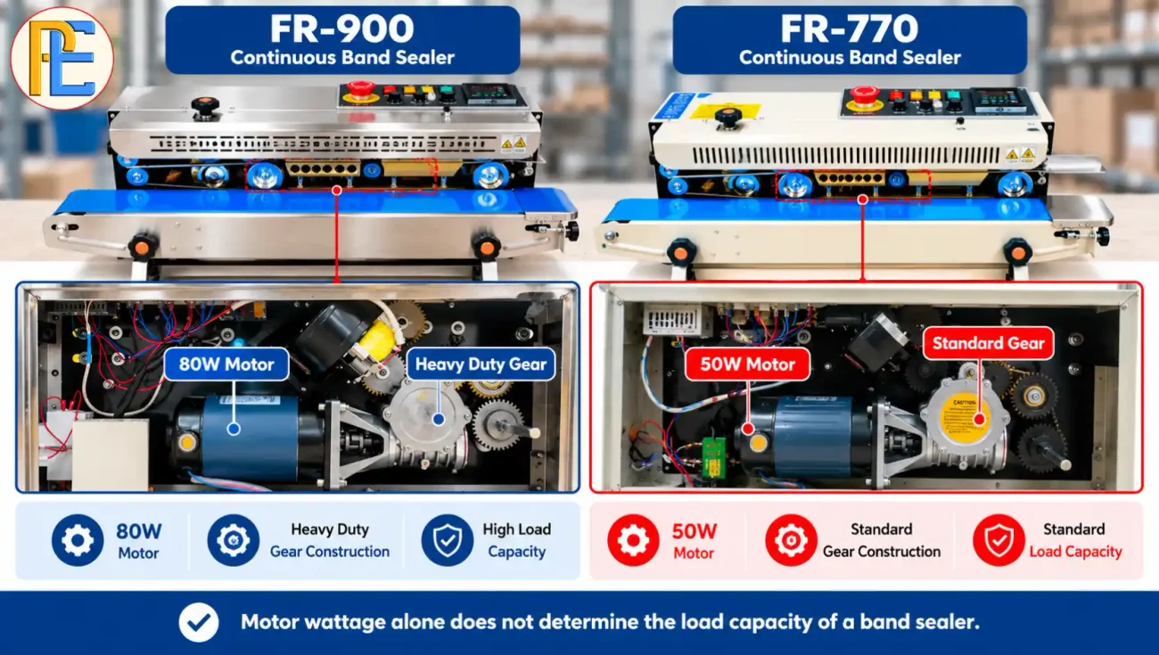 FR-900 vs FR-770 Band Sealer: Which One Should You Buy? FR-900 80W motor vs FR-770 50W motor and gear construction
